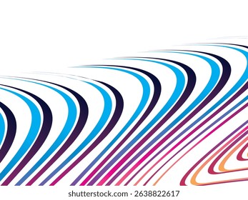 Abstract Vector Background With Colorful Curved Lines. Isolated Background.	

