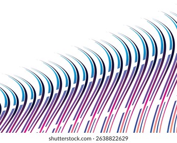 Abstract Vector Background With Colorful Curved Lines. Isolated Background.	
