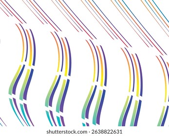 Abstract Vector Background With Colorful Curved Lines. Isolated Background.	
