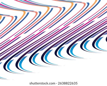 Abstract Vector Background With Colorful Curved Lines. Isolated Background.	
