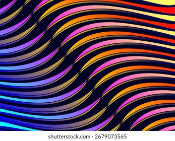 Vetor de fundo abstrato com padrão de onda fluente dinâmico colorido, adequado para arte digital moderna e projetos de design.