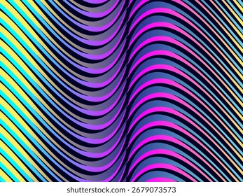 Abstract vector background with colorful dynamic flowing wave pattern, suitable for modern digital art and design projects.