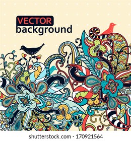abstract vector background with colorful floral elements