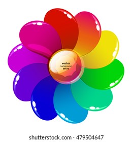 Abstract vector background with colorful flower.