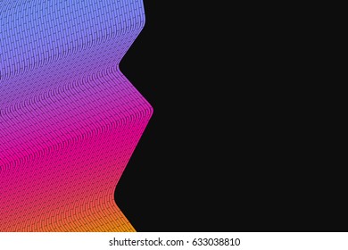 Abstract vector background. Colorful folded grid illustration. Cyber cell massive