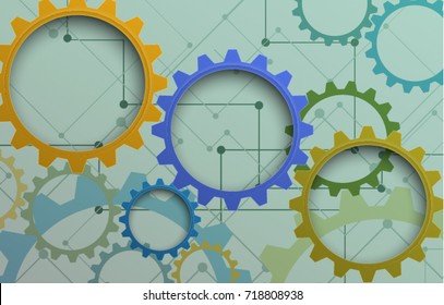 Abstract vector background. Colorful futuristic concept wallpaper. Clock gears abstract background. Modern wallpaper. Big close-up clock gear illustration. Abstract wallpaper. Modern template