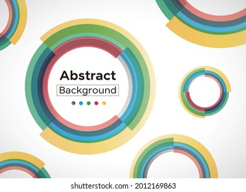 abstract vector background with colorful gradient circles, olympic color concept.	