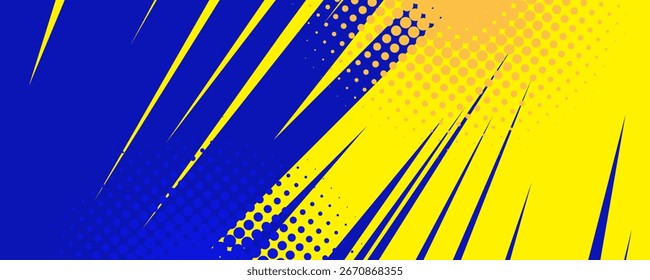 Abstract vector background with colorful halftone dots and modern line pattern design