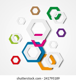 Abstract Vector Background With Colorful Hexagons