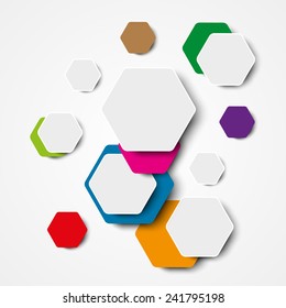 Abstract Vector Background With Colorful Hexagons