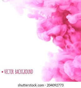 abstract vector background, colorful ink in water