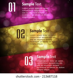 Abstract vector background, colorful lights elements. text box.