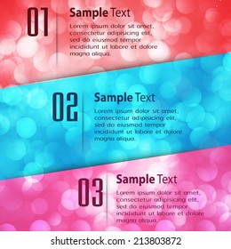 Abstract vector background, colorful lights elements. text box.