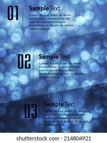 Abstract vector background, colorful lights elements. text box. Festive Christmas background. Elegant abstract background with bokeh defocused lights and stars 