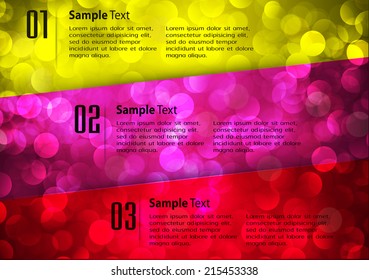 Abstract vector background, colorful lights elements. text box.
