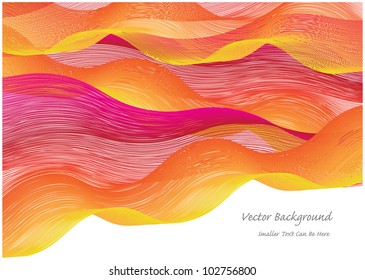 abstract vector background with colorful lines and waves isolated on white and place for your text
