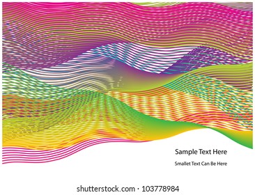 abstract vector background with colorful lines and waves isolated on white and place for your text