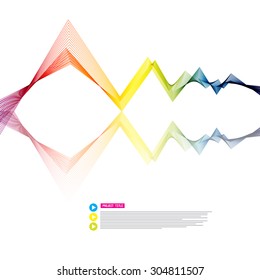 Abstract Vector Background with Colorful Lines on White Background