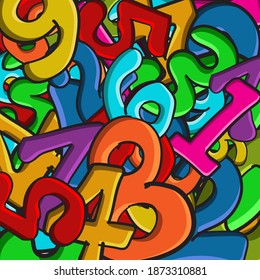 Abstract vector background with colorful numbers