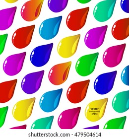Abstract vector background with colorful paint drops.