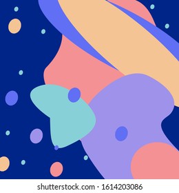 Abstract vector background with colorful spots in memphis style