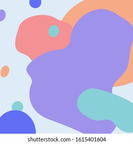 Abstract vector background with colorful spots in memphis style