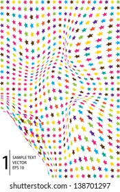 abstract vector background with colorful stars and place for your text isolated on white