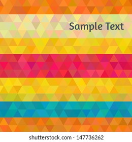 Abstract vector background. Colorful triangles in random stripy order, polygon style illustration for your design