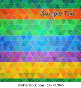 Abstract vector background. Colorful triangles in random stripy order, polygon style illustration for your design