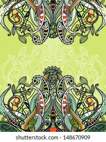 abstract vector background with colorful vintage swirls