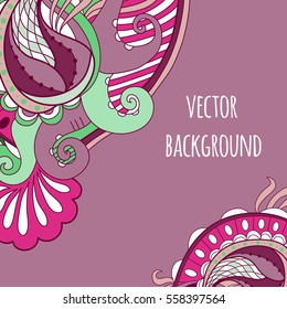 abstract vector background with colorful vintage swirls