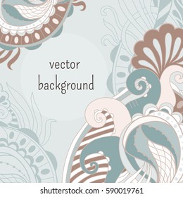 abstract vector background with colorful vintage swirls
