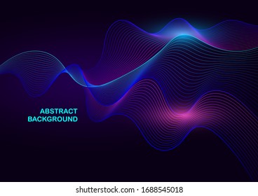 Abstrakter Hintergrund der Vektorillustration mit bunter Welle