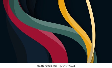 Vetor de fundo abstrato com design de ondas coloridas e padrão curvo moderno