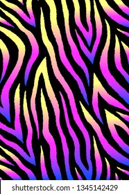 Abstract vector background with colorful zebra print. Holographic shiny gradient.