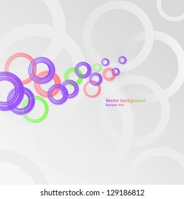 Abstract vector background with composition of different multicolour rings