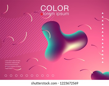 Abstract vector background. Composition with fluid and geometric shape and place for text or message