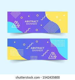 Abstract Vector Background. Composition with Memphis Elements Line Geometric Shape, and Place for text or Message.