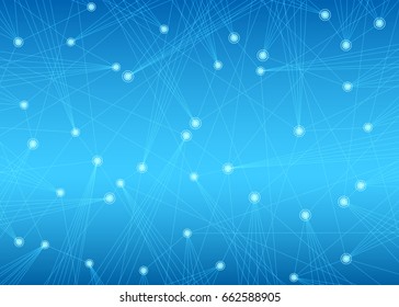 Abstract vector background with connected lines and dots