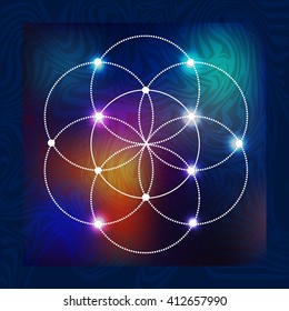 abstract vector background with consecrated symbols of sacred geometry