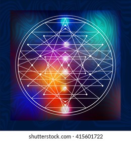 abstract vector background with consecrated symbols of sacred geometry