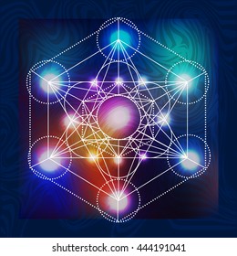 abstract vector background with consecrated symbols of sacred geometry