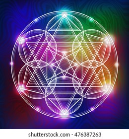 abstract vector background with consecrated symbols of sacred geometry