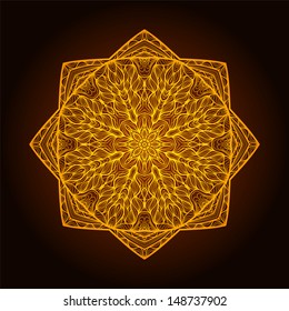 Abstract vector background with contrast sunny round ornament