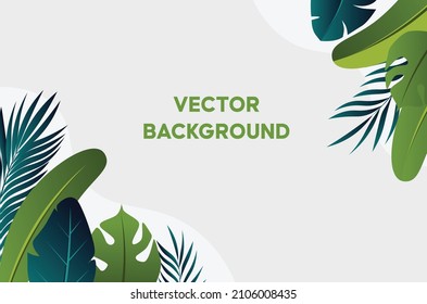 Abstract vector background with copy space for text - cover design template, social media stories, vibrant banner, poster, wallpaper with summer leaves, summer background