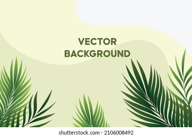 Abstract vector background with copy space for text - cover design template, social media stories, vibrant banner, poster, wallpaper with summer leaves, summer background
