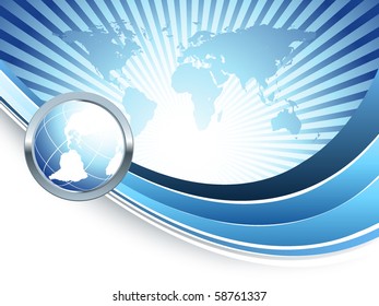 abstract vector background with copy space and globe