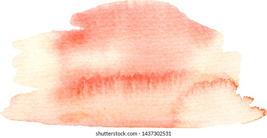 Abstract vector background. Coral splash in watercolor. Hand drawn texture for your design.