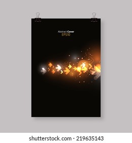 Abstract vector background, cover design,  shiny space, futuristic wave and arrows  illustration eps10 