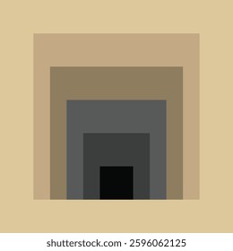 Abstract vector background cover design with a color distorted staircase effect, creating a sense of depth and infinite layers. Futuristic and dimensional look. Distorted squares like hole.